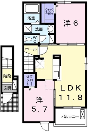 英賀保駅 徒歩38分 2階の物件間取画像